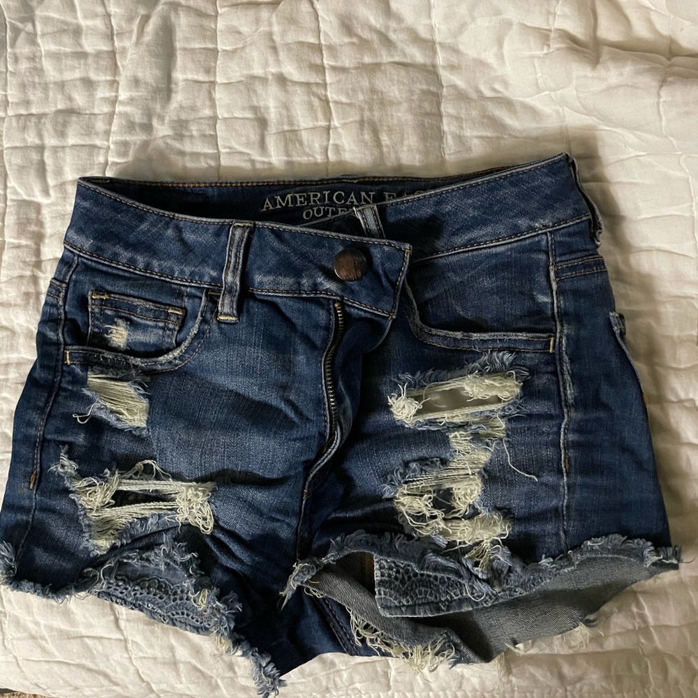 distressed American Eagle denim shorts